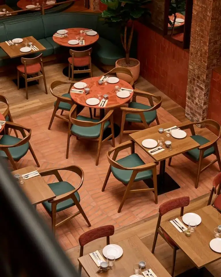 Legado restaurant tables set for service